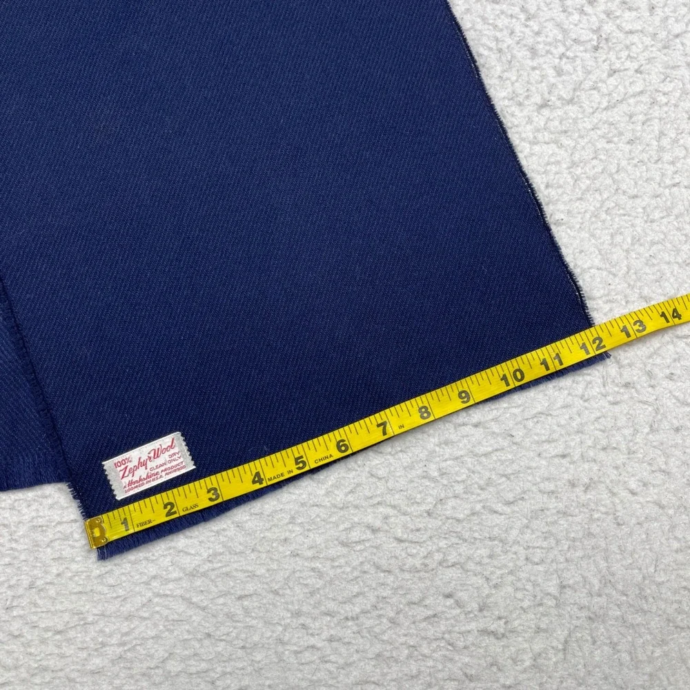 Horkshire Scarf Unisex OS Navy Blue 100% Zephyr Wool Loomed‎ USA Vintage Classic